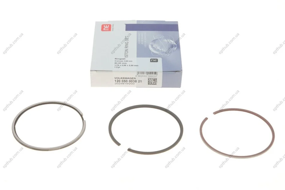 Кільця поршневі VW T4 1.9TD/2.4D 90-03 (80.00mm/+0.5) (1.75-2-3) = 8950485000 (opt-om) NPR 120 050 0038 21 (фото 1)