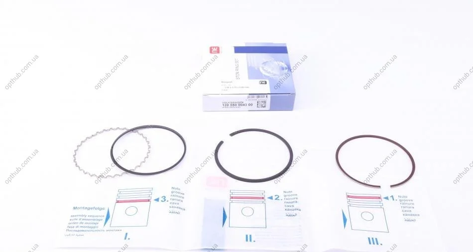 Кільця поршневі Audi 80/100/A6 2.3/2.6i 86-00 (82.50mm/STD) (1.5-1.75-3.0) = 8950530000 UA63 NPR 120 050 0043 00 (фото 1)