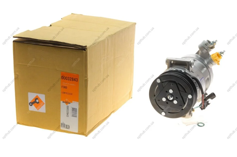 Компресор кондиціонера Ford Focus/Transit/Tourneo/C-Max 1.0 EcoBoost 12- (opt-om) NRF 32843 (фото 1)