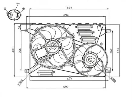 Вентилятор радиатора VOLVO XC60 07/2008> NRF 47754