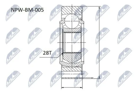 Комплект шарніру приводного валу внутр. BMW 5, 7 (вир-во) NTY NPW-BM-005