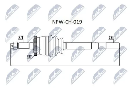 Приводний вал JEEP (вир-во) NTY NPW-CH-019