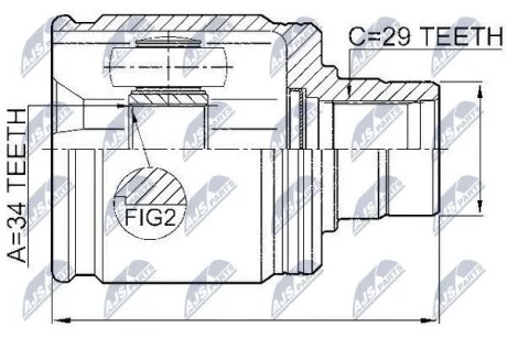 Шрус внутрішній правий 34x43x29 NTY NPWHD017
