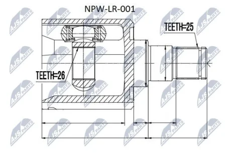 ШРКШ внутр. LAND ROVER FREELANDER I (L314) (вир-во) NTY NPW-LR-001