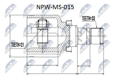 Комплект шарніру приводного валу (вир-во) NTY NPW-MS-015