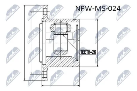 ШРКШ внутрішній правий MITSUBISHI (вир-во) NTY NPW-MS-024