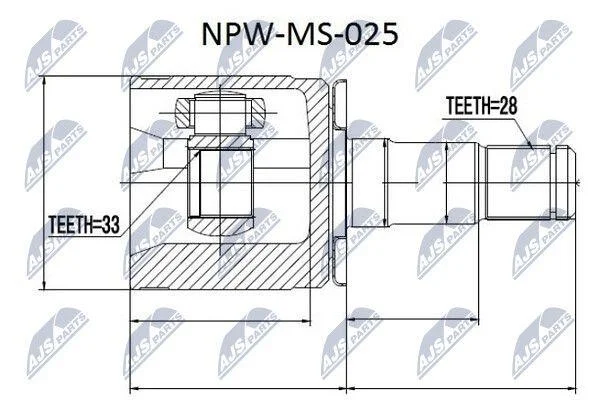 ШРУС NTY NPWMS025 (фото 1)