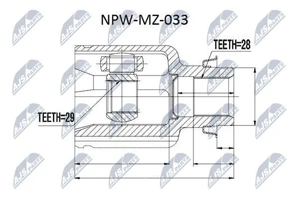 ШРКШ внутр. MAZDA 2, 323 (вир-во) NTY NPW-MZ-033 (фото 1)