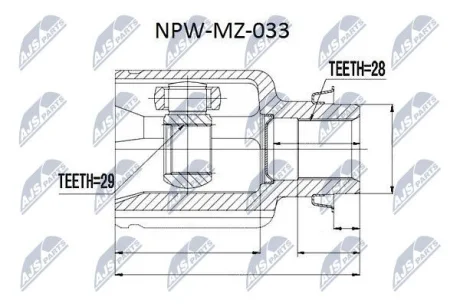 ШРКШ внутр. MAZDA 2, 323 (вир-во) NTY NPW-MZ-033