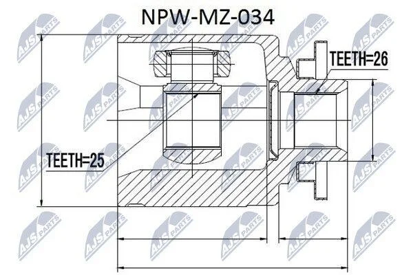 ШРКШ внутр. лівий FORD RANGER, MAZDA B-SERIE, BT-50 Пікап (вир-во) NTY NPWMZ034 (фото 1)