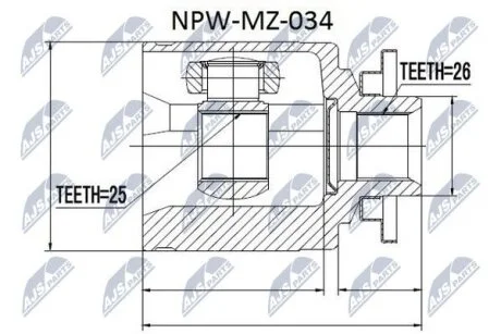 ШРКШ внутр. лівий FORD RANGER, MAZDA B-SERIE, BT-50 Пікап (вир-во) NTY NPWMZ034