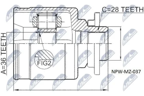 ШРКШ внутр. лівий FORD RANGER (ET), MAZDA BT-50 (вир-во) NTY NPW-MZ-037