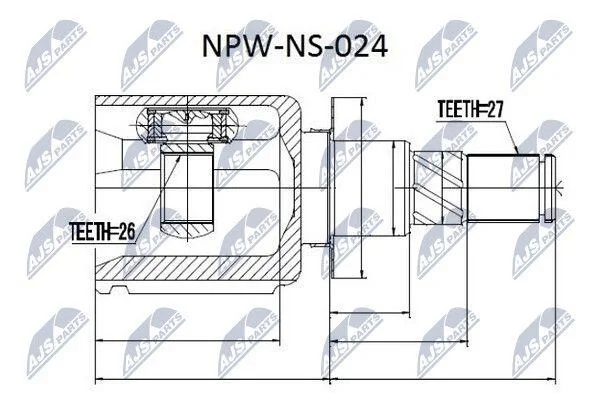 ШРКШ внутр. NAVARA NP300, PATHFINDER III (вир-во) NTY NPWNS024 (фото 1)