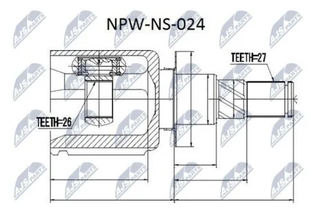 ШРКШ внутр. NAVARA NP300, PATHFINDER III (вир-во) NTY NPWNS024
