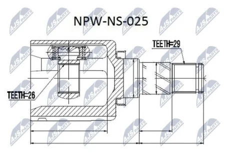 ШРКШ внутрішній лівий NISSAN X-TRAIL (вир-во) NTY NPW-NS-025