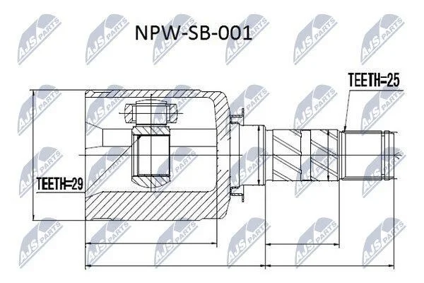 ШРКШ внутр. SUBARU FORESTER, IMPREZA, LEGACY, XV (вир-во) NTY NPWSB001 (фото 1)