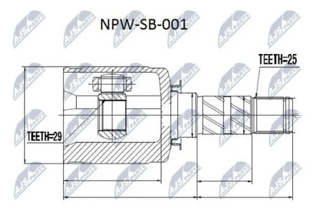 ШРКШ внутр. SUBARU FORESTER, IMPREZA, LEGACY, XV (вир-во) NTY NPWSB001