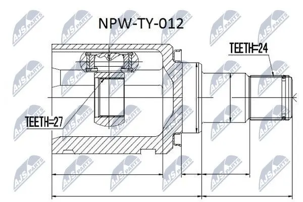 ШРКШ внутр. лівий TOYOTA CAMRY, COROLLA, RAV 4, HIGHLANDER, LEXUS (вир-во) NTY NPW-TY-012 (фото 1)
