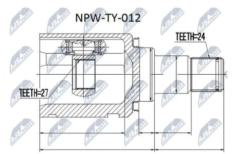 ШРКШ внутр. лівий TOYOTA CAMRY, COROLLA, RAV 4, HIGHLANDER, LEXUS (вир-во) NTY NPW-TY-012