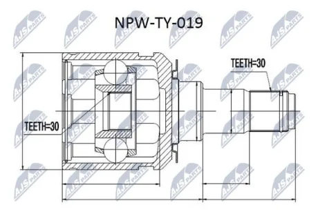 ШРКШ внутр. з пильовиком TOYOTA (вир-во) NTY NPW-TY-019