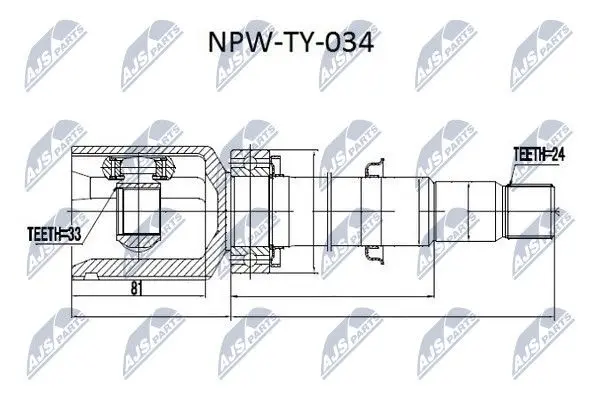 ШРУС зовнішній NTY NPWTY034 (фото 1)