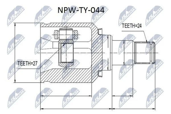 Шарнір рівних кутових швидкостей зовнішній NTY NPWTY044 (фото 1)