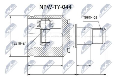 Шарнір рівних кутових швидкостей зовнішній NTY NPWTY044