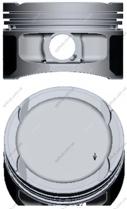 Поршень с кольцами VW 76.5 1.4 MPI BKY/BXW/BUD/CDDA/CGGA/CGGB/CLPA TRAPEZ (выр-во) NURAL 87-436900-00 (фото 1)