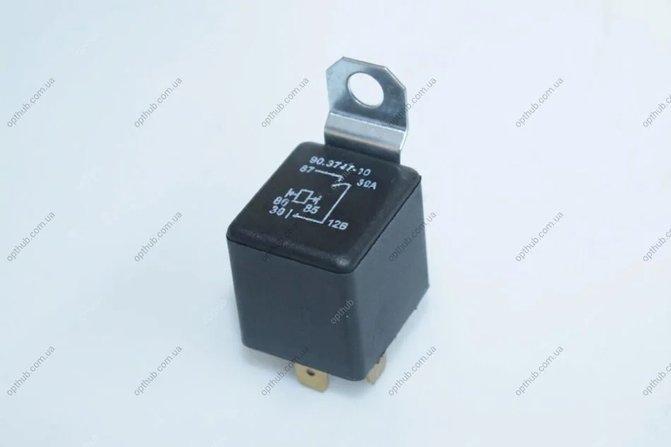 Реле 4-х конт. 12v 30А Газель,ВАЗ,ЗАЗ (универсал) с кроншт. (произ-во) OAR 90.3747-10 (фото 1)