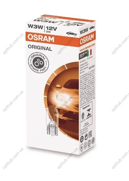 Лампа допоміжн. освітлення W3W 12V 3W W2,1x9,5d (вир-во) OSRAM 2821 (фото 1)