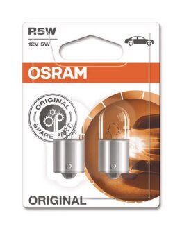 Лампа допоміжн. освітлення R5W 12V 5W ВА15s (2 шт) blister OSRAM 5007-02B