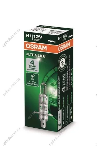 Лампа фарная H1 12V 55W P14,5s ULTRA LIFE (произ-во) OSRAM 64150ULT (фото 1)
