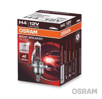 Лампа фарна H4 12V 60/55W P43t NIGHT BREAKER SILVER (+100) (вір-во) OSRAM 64193NBS
