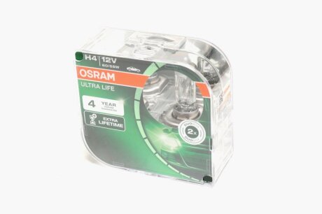 Лампа фарна H4 12V 60/55W P43t ULTRA LIFE (компл.) (вір-во) OSRAM 64193ULT-HCB-DUO