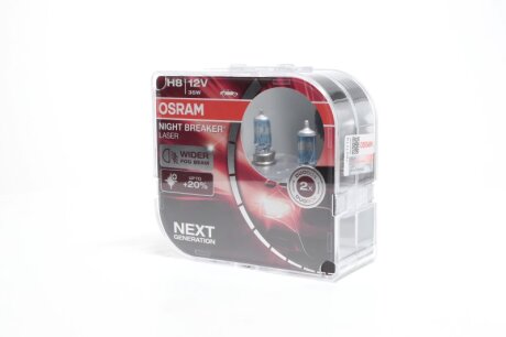 Лампа фарна H8 12V 35W PGJ19-1 NIGHT BREAKER LASER next generation (+150) компл (вір-во) OSRAM 64212NL-HCB