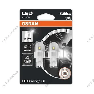 Лампа светодиодная W16W LED 12V 3W W2,1x9,5d LEDriving SL (Blistrer 2шт) (выр-во) OSRAM 921DWP-02B (фото 1)