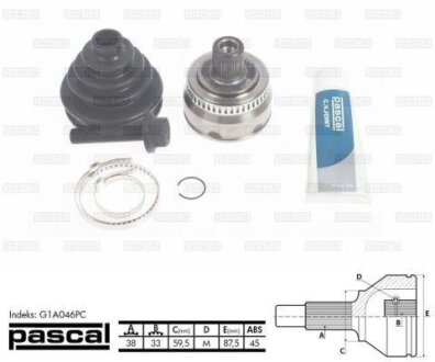 Шарнір привідного валу PASCAL G1A046PC