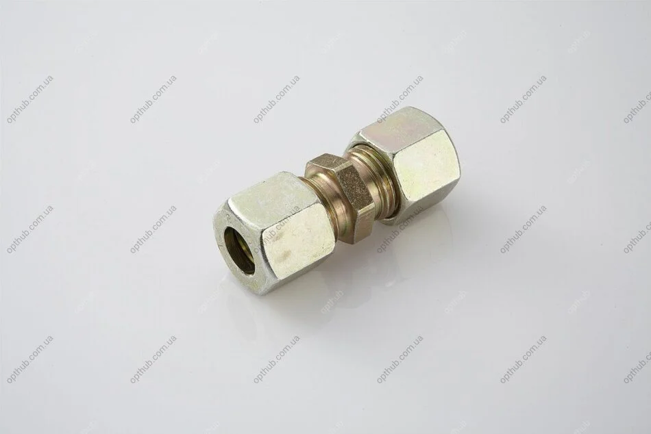Соединитель прямой 8x8 пластиковых трубок с гайками. PE AUTOMOTIVE 076.001-00A (фото 1)