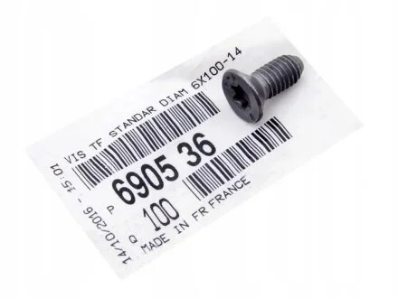 Болт з головкою системи TORX з чорного металу Peugeot/Citroen 6905.36