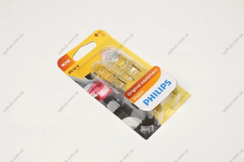 Лампа розжарювання W21W 12V W3x16q 2шт bliste VISION (вир-во Philips) PHILIPS 12065B2 (фото 1)