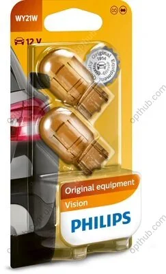 Автолампа 21W WY21W 12V 21W WX3X16D / 2ШТ. BLISTER PHILIPS 12071B2 (фото 1)