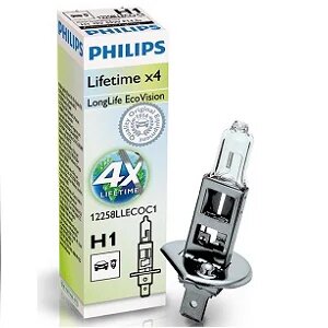 Лампа накалу H1 12V 55W P14,5s LongerLife Ecovision PHILIPS 12258LLECOC1