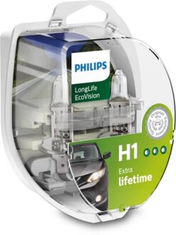 Лампа накалу H1 12V 55W P14,5s LongerLife Ecovision PHILIPS 12258LLECOS2