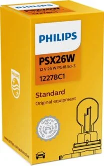 Лампа накаливания PSX26W 12V 26W PG18.5d-3 HIPERVISION (пр-во Philips) PHILIPS 12278C1