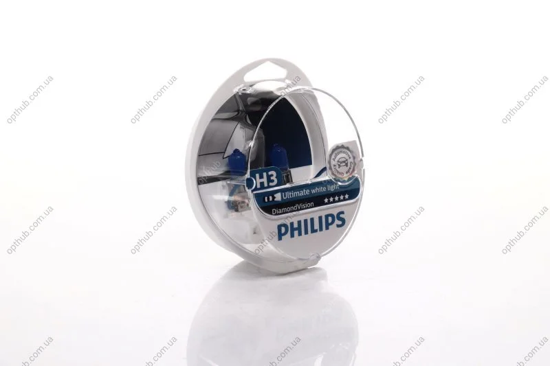 Лампа розжарювання H3 12V 55W PK22s Diamond Vision 5000K (вир-во Philips) PHILIPS 12336DVS2 (фото 1)