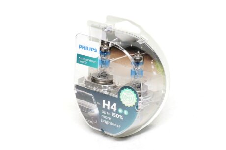 Лампа розжарювання H4 X-tremeVision Pro150 +150 12V 60/55W P43t-38 (комплект) PHILIPS 12342XVPS2