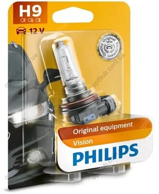 Лампа накаливания H9 12V 65W PGJ19-5 STANDARD (blister 1шт) (пр-во Philips) PHILIPS 12361B1 (фото 1)