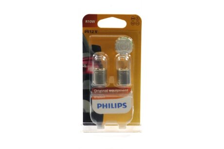 Лампа розжарювання R10W 12V 10W BA15s 2шт blister PHILIPS 12814B2