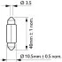 Лампа розжарювання T10,5X43 12V 10W SV 8,5 Fest VISION 2шт blister (вир-во Philips) PHILIPS 12866B2 (фото 3)
