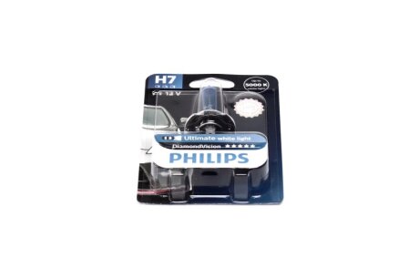 Лампа розжарювання H7 12V 55W PX26d Diamond Vision 5000K 1шт blister PHILIPS 12972DVB1